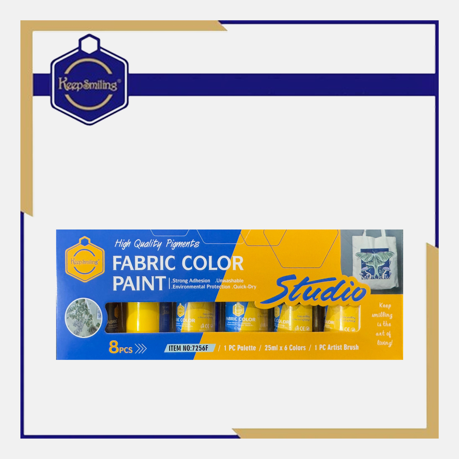 KeepSmiling Fabric Color Paint – 6-Piece Set 25ml